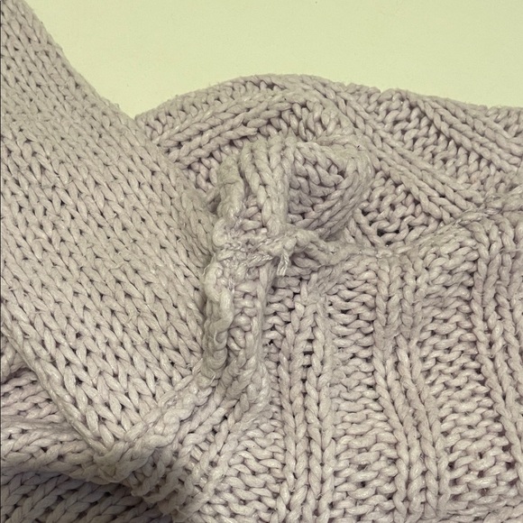 Free People Chunky Lilac Off-the-Shoulder Sloughy Cotton Crochet OverSized Small - Picture 13 of 15